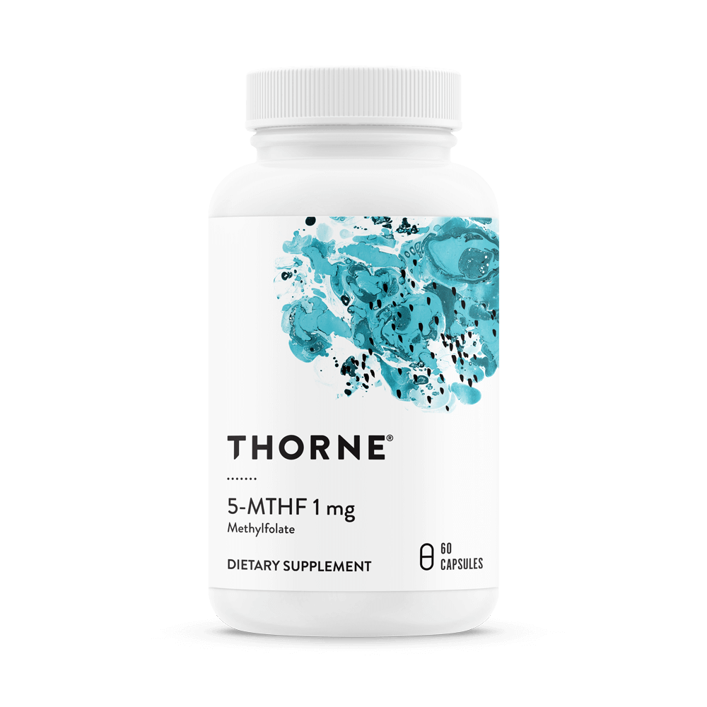 Thorne 5-MTHF 1mg supplement bottle