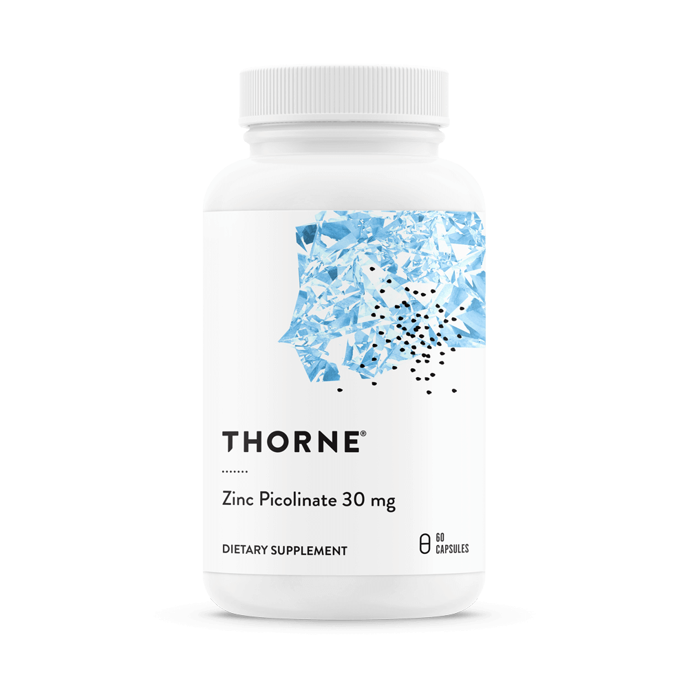 Thorne Zinc Picolinate 30mg supplement bottle